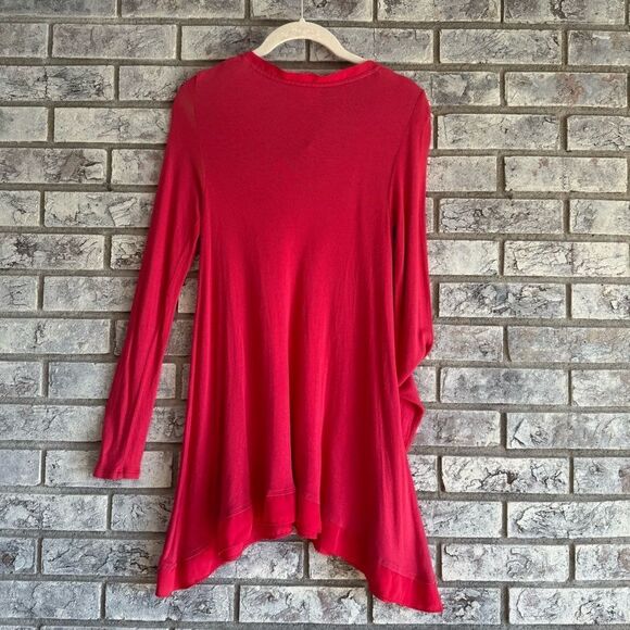 Anthropologie Deletta Red V-Neck Long Sleeve Tunic Top - Size S - Picture 5 of 5